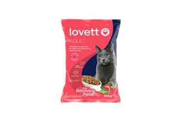 Sausas kačių ėdalas LOVETT su lašiša, špinatais, žirneliais, 800 g