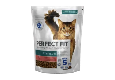 Sausas sterilizuotų kačių ėdalas su jautiena PERFECT FIT STERILE, 750g