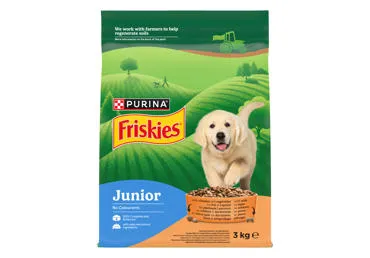 Sausas šuniukų ėdalas FRISKIES su vištiena ir daržovėmis, 3 kg