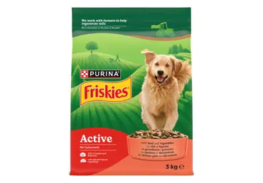 Sausas šunų ėdalas FRISKIES Active su jautiena, 3 kg