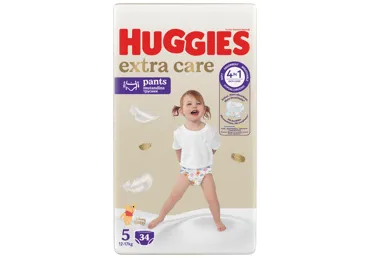 Sausk. HUGGIES EXTRA CARE S5, 12–17 kg, 34 vnt.