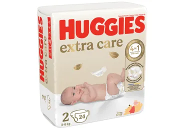 Sauskelnės HUGGIES EXTRA CARE 2, 3-6 kg, 24 vnt.
