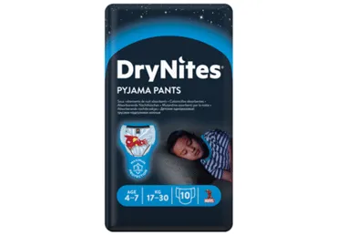 Sauskelnės-kelnaitės HUGGIES DRYNITES BOY 4-7 (17-30 kg), 10 vnt.