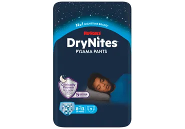 Sauskelnės-kelnaitės HUGGIES DRYNITES BOY 8-13, 30-48 kg, 9 vnt.