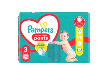 Sauskelnės-kelnaitės PAMPERS Pants, Giant Pack, 3 dydis, 76 vnt.