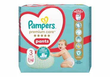 Sauskelnės-kelnaitės PAMPERS Premium Care Pants, Carry Pack, 3 dydis, 28 vnt.