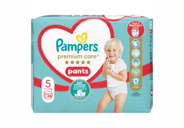 Sauskelnės-kelnaitės PAMPERS Premium Care Pants, Value Pack, 5 dydis, 34 vnt.