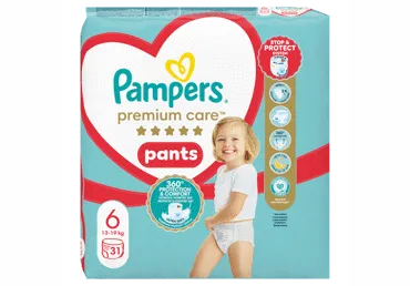 Sauskelnės-kelnaitės PAMPERS Premium Care Pants, Value Pack, 6 dydis, 31 vnt.