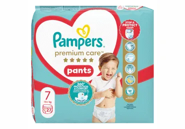 Sauskelnės-kelnaitės PAMPERS Premium Care Pants, Value Pack, 7 dydis, 27 vnt.
