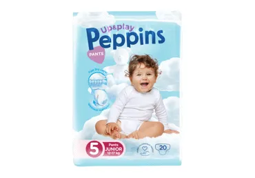 Sauskelnės-kelnaitės PEPPINS UP & PLAY 5, 12-14 kg, 20 vnt.
