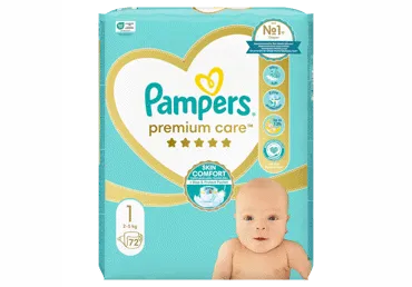 Sauskelnės PAMPERS Premium Care, Value Pack, 1 dydis, 72 vnt.