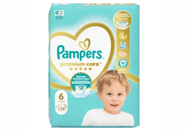 Sauskelnės PAMPERS Premium Care, Value Pack, 6 dydis, 38 vnt.