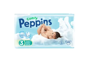 Sauskelnės PEPPINS COMFY 3, 6-10 kg, 49 vnt.