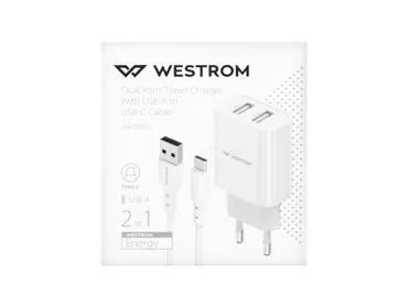 Sienas lādētājs USB-A to USB-C WESTROM