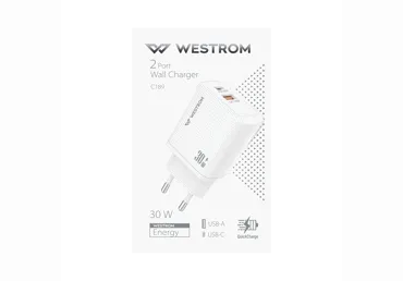 Sieninis įkroviklis WESTROM, 2 port, 30W