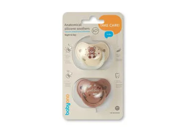 Silikoninis anatominis čiulptukas BABYONO, 0-6 mėn., 2 vnt.