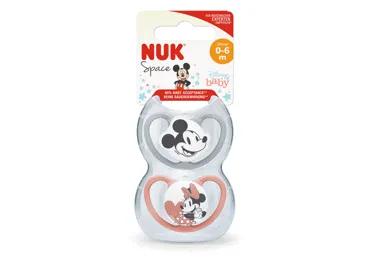 Silikoninis čiulptukas NUK SPACE MICKEY NR. 1, 0-6 mėn., 2 vnt.