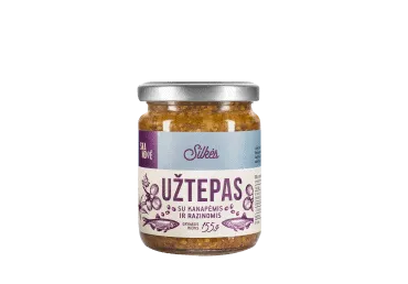Silkės užtepas su kanapėmis ir razinomis, 155 g