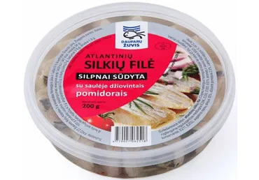 Silkių filė gabaliukai su džiovintais pomidorais aliejuje, 200 g