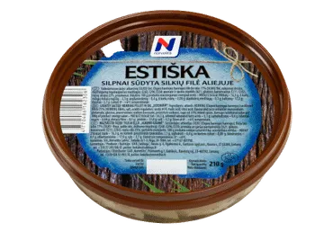 ESTIŠKA silpnai sūdyta silkių filė aliejuje NORVELITA, 210 g