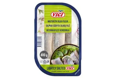 Silkių filė  VIČI, silpnai sūdyta, aliejuje, 400 g