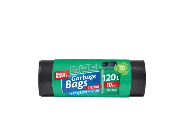 Šiukšlių maišai su rankenėlėmis, HOME EXPERT, 120 l / 10 vnt, 35 m