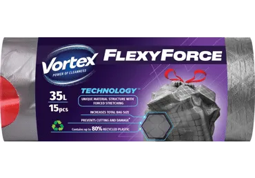 Šiukšlių maišai VORTEX FLEXY DRAWSTR, 35 l, 15 vnt.