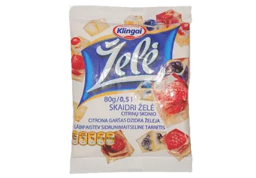 Skaidri citrinų skonio želė, 80 g