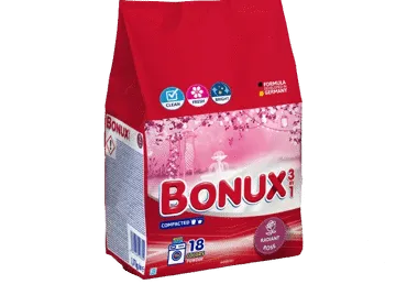 Skalbiamieji milteliai BONUX RADIANT ROSE, 18 skalb., 1.17 kg