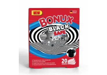 Skalbiamosios servetėlės BONUX BLACK SAFE, 20 vnt.