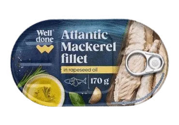 Skumbrių filė aliejuje WELL DONE, 170 g