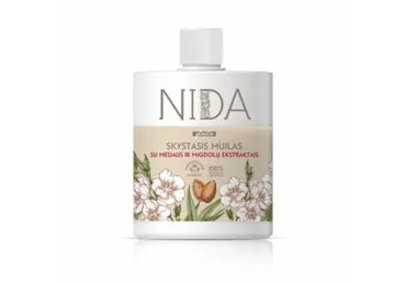 Skystasis muilas NIDA su medaus ir migdolų ekstraktu, papil., 500 ml