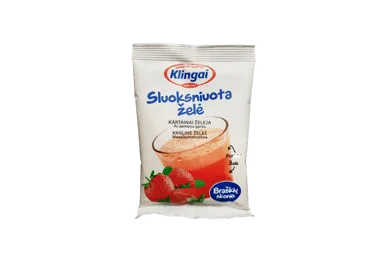 Sluoksniuotas želė desertas, braškių skonio, 80 g