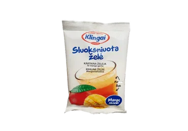 Sluoksniuotas želė desertas, mangų skonio, 80 g