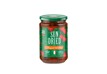 Smulkinti saulėje džiovinti pomidorai WELL DONE, 280 g