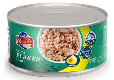 Smulkinti tunai WIDE OCEAN aliejuje, 185 g