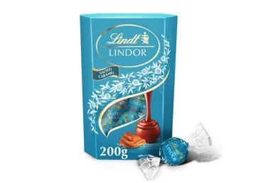 Šokoladiniai rutuliukai LINDT LINDOR su sūdyta karamele, 200 g