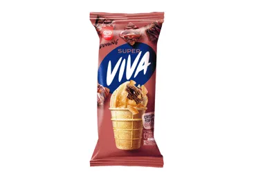 Šokoladiniai valgomieji ledai SUPER VIVA su kakaviniu įdaru, 93 g