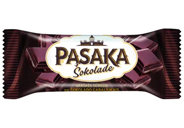 Šokoladu glaistytas varškės sūrelis PASAKA su šokolado gab., 40 g