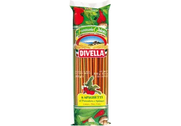 Spagečiai DIVELLA su pomidorais ir špinatais, 500 g