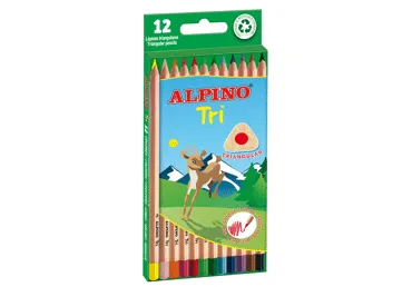 Spalvoti pieštukai ALPINO TRI (trikampiai, 12 sp.), 1 vnt.