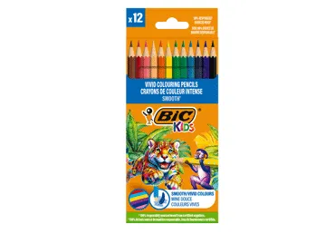 Spalvoti pieštukai BIC KIDS, 12 spalvų