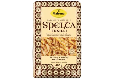 Speltų kviečių makaronai MALSENA (sraigteliai), 400 g