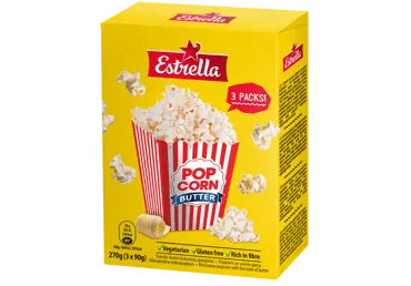 Popkorns ESTRELLA ar sviesta garšu 3x90g