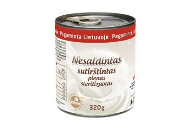 Steriliz. nesald. sutirštintas pienas MARKOMILK, 7,5 % rieb., 320 g