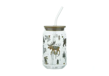 Stikla krūze&salmiņš ILAJA Christmas 500ml