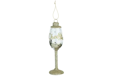 Stikla Ziemassvētku eglītes rotaļlieta 14cm