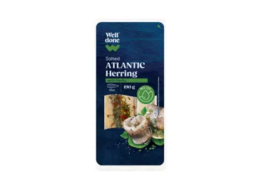 Sālīta siļķu fileja bez eļļas ar zaļumiem WELL DONE 190g