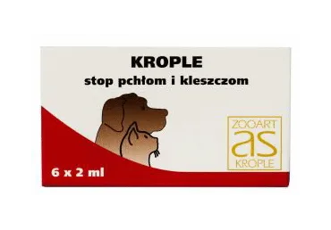Šunų ir kačių lašai nuo blusų ir erkių AS, 6 vnt. x 2 ml, 12 ml