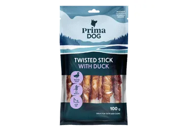Šunų skanėstas PRIMADOG (antienos ir odos lazdėlė), 100 g